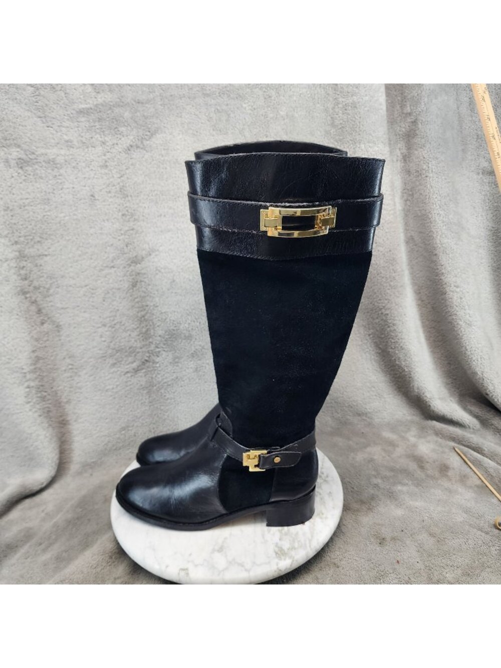 Louise et Cie Shoes Womens Size 6.5 Sommand Black Knee-High Leather Boots *Read*